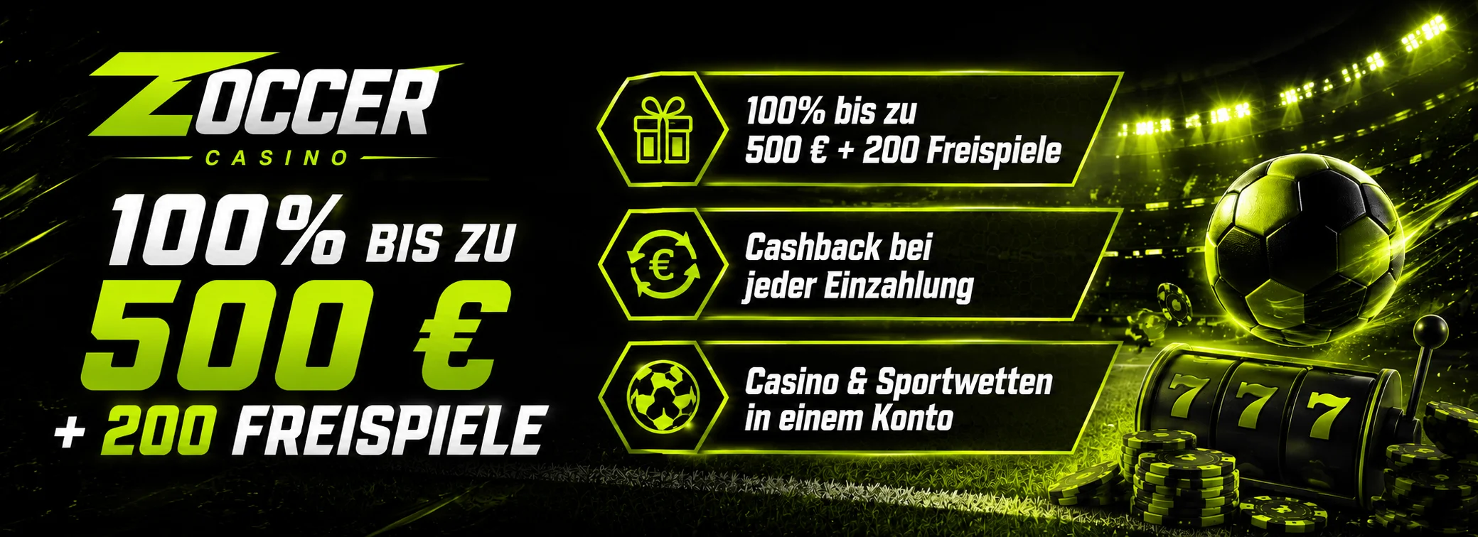 bis 500 € plus 200 Freispiele